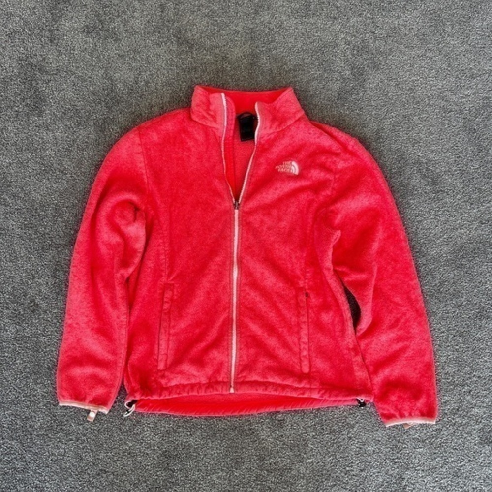 The North Face Pink Zip-Up Fleece Jacket Size Large